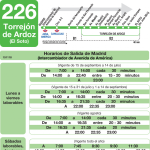 Horarios de autobús 226: Madrid - Torrejón de Ardoz - San ...